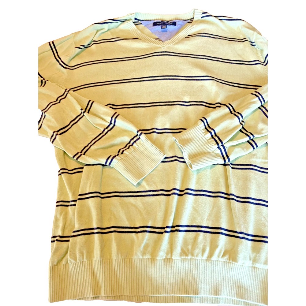 New with Tag Tommy Hilfiger Men's Long Sleeve Stripes SweaterGreen XL